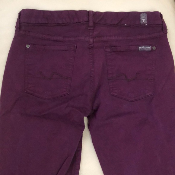 7 for all mankind purple skinny jeans Sz 28 - Picture 5 of 5